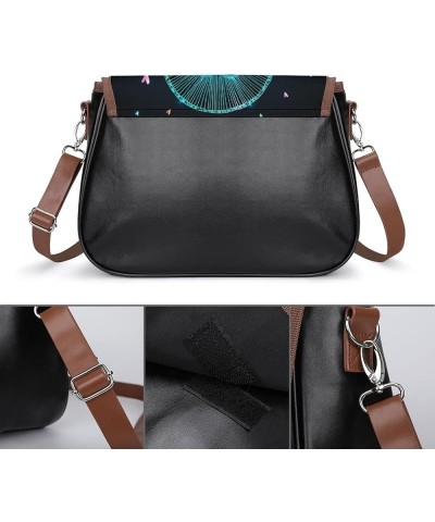 Women's Crossbody Bags Leather Satchel Printed Casual Shoulder Messenger Bags Dream Sky Little Girl Color2 $22.43 Hobo Bags