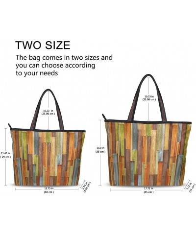 QMXO Wooden Colorful Texture Handbags and Purse for Women Tote Bag Large Capacity Top Handle Shopper Shoulder Bag $9.66 Totes