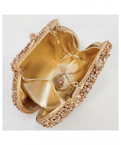 Women Crown Minaudiere Evening Bags Flower Crystal Clutch Purses Wedding Clutch (Multi) Champagne $61.56 Evening Bags