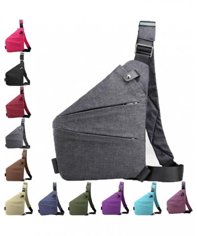 Anti Theft Bag, Cross Body Travel Bag,Anti Theft Travel Bag,Slim Sling Bag Cross Body Light Gray $9.80 Others