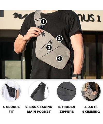 Anti Theft Bag, Cross Body Travel Bag,Anti Theft Travel Bag,Slim Sling Bag Cross Body Light Gray $9.80 Others