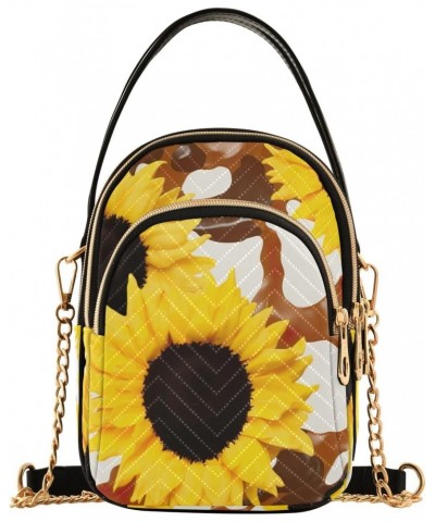 Sunflowers Cowl Crossbody Bag for Women Cell Phone Purse Wallet with Removable Chain Shoulder Handbag for Work Travel Phone P...