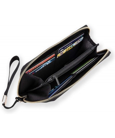 Long Clutch Wallet, Long Handbag with Wristlet Strap, PU Leather Zip Purse Multi 19 $15.63 Wristlets