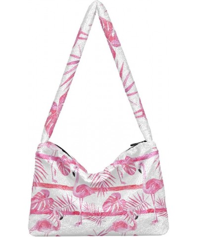 Tropical Pineapples Palm Leave Women's Bag, Comfy Shoulder Bag, Shoulder Handbag Women Tropical Leaves Stripes Flamingo $13.9...