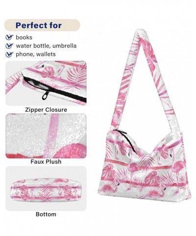 Tropical Pineapples Palm Leave Women's Bag, Comfy Shoulder Bag, Shoulder Handbag Women Tropical Leaves Stripes Flamingo $13.9...