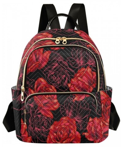 Red Rose Women's Backpack Purse Fashion Travel Anti Theft Backpack Casual Daypack for Work College,M Medium $15.40 Backpacks