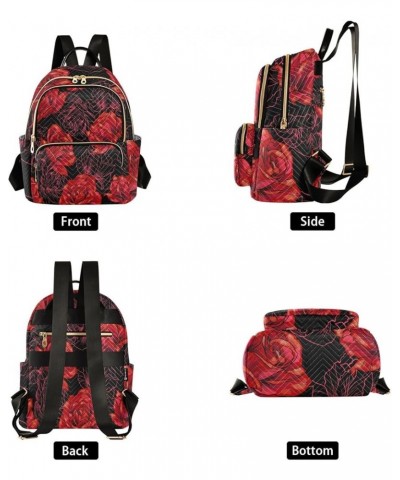 Red Rose Women's Backpack Purse Fashion Travel Anti Theft Backpack Casual Daypack for Work College,M Medium $15.40 Backpacks