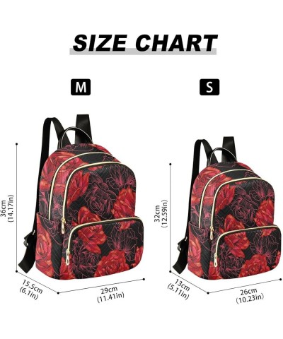 Red Rose Women's Backpack Purse Fashion Travel Anti Theft Backpack Casual Daypack for Work College,M Medium $15.40 Backpacks