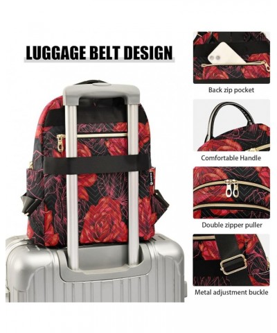 Red Rose Women's Backpack Purse Fashion Travel Anti Theft Backpack Casual Daypack for Work College,M Medium $15.40 Backpacks