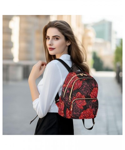 Red Rose Women's Backpack Purse Fashion Travel Anti Theft Backpack Casual Daypack for Work College,M Medium $15.40 Backpacks