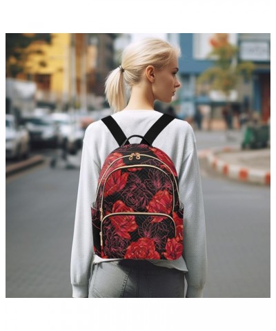 Red Rose Women's Backpack Purse Fashion Travel Anti Theft Backpack Casual Daypack for Work College,M Medium $15.40 Backpacks