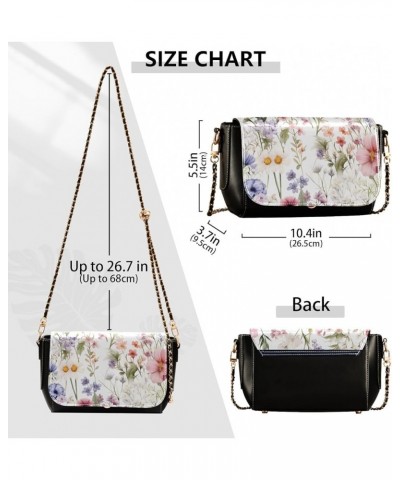 Pink Roses by Milan Ladies Shoulder Handbags, Summer Crossbody Bags for Women Wildflowers Watercolor-3 $23.64 Crossbody Bags