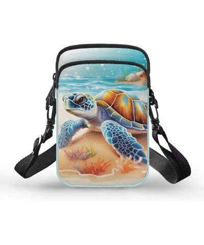 Phone Crossbody Purse for Women Small Messenger Pouch Ladies Cross Body Bags Sea Turtle $9.90 Crossbody Bags