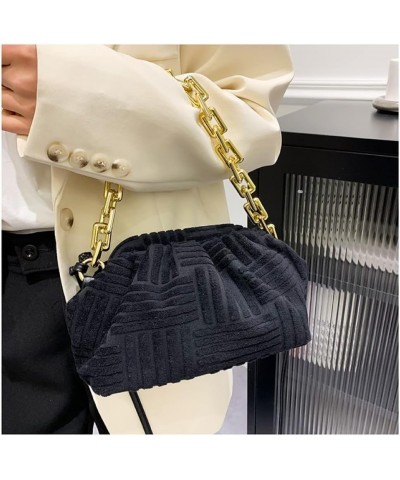 Women's Crossbody Handbag Cotton Hobo Handbag Party Chain Should Bag Black $14.35 Handbags