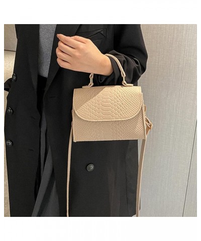 Casual Tote Bags Causal Portable Felt Crocodile Embossed Niche Crossbody Small Square Bag Armpit Bag,green Khaki Color $11.55...