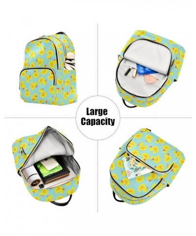 Mini Backpack for Women, Funny Ducks Green Travel Backpack Purse for Ladies, Small Bookbag Daypack Shoulder Bag M Multi1296 M...