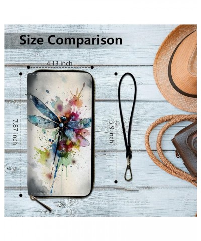 Women's Clutch Purse with Wrist Strap, Slim PU Leather Cell Phone Wallet Large Capacity Zipper Handbag Long Purse Credit Card...