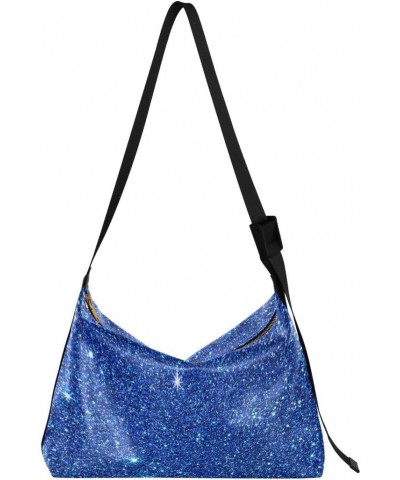 Blue Glitter Women's Leather Hobo Handbag Shoulder Bag Crossbody Casual Large Tote Bag Purse $16.82 Totes