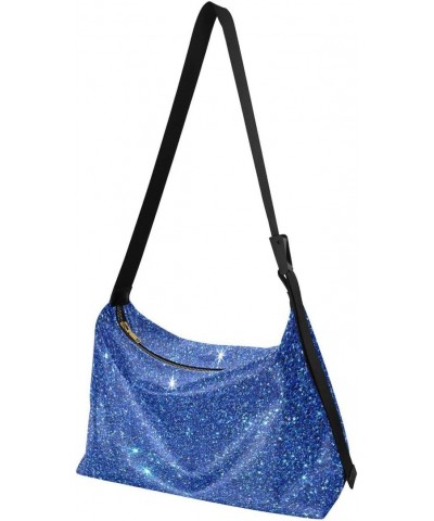 Blue Glitter Women's Leather Hobo Handbag Shoulder Bag Crossbody Casual Large Tote Bag Purse $16.82 Totes