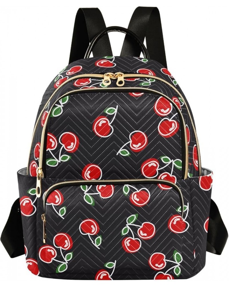 Red Cherries Backpack Purse for Women Fashion Travel Bag Ladies Shoulder Bags Back Pack Weekend Bag,M Medium $18.89 Backpacks