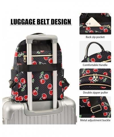 Red Cherries Backpack Purse for Women Fashion Travel Bag Ladies Shoulder Bags Back Pack Weekend Bag,M Medium $18.89 Backpacks