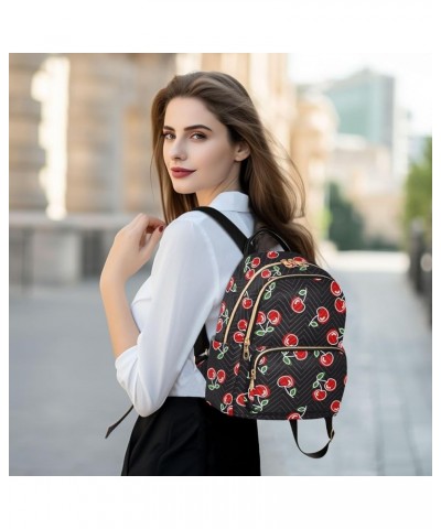 Red Cherries Backpack Purse for Women Fashion Travel Bag Ladies Shoulder Bags Back Pack Weekend Bag,M Medium $18.89 Backpacks