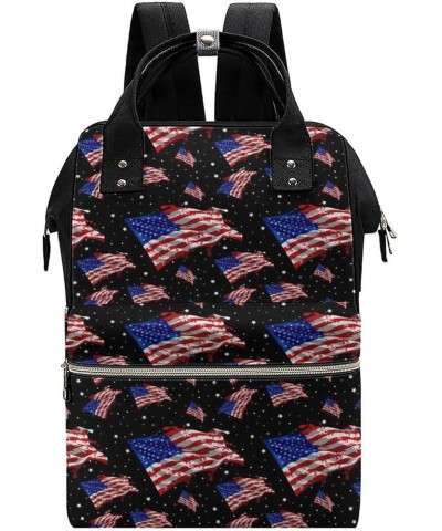 Flag America Pattern Backpack Work Business, Travel Rucksack Daypack for Adults Women, Handbag,Black Flag America Pattern $24...