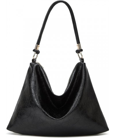 Hobo Bag for Women Soft PU Leather Slouchy Handbag Shoulder Purse Black $12.31 Hobo Bags