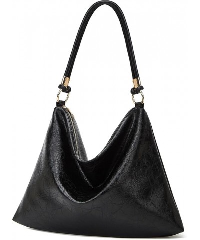 Hobo Bag for Women Soft PU Leather Slouchy Handbag Shoulder Purse Black $12.31 Hobo Bags