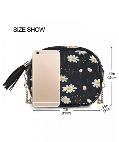 Crossbody Purse Small Crossbody Bags Shoulder Handbags White Dasiy for Women $13.74 Shoulder Bags