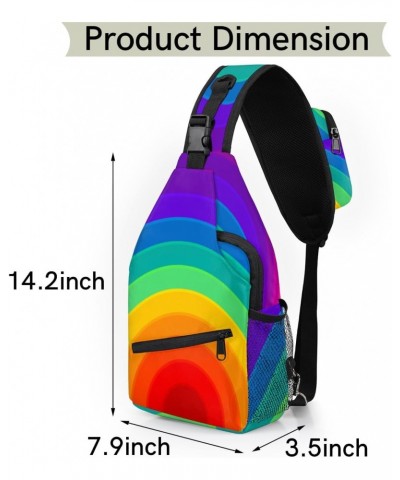 Rainbow Pattern Print Sling Crossbody Bag for Women Men, Sling Backpack Travel Hiking Casual Daypack Chest Bag Purse Shoulder...