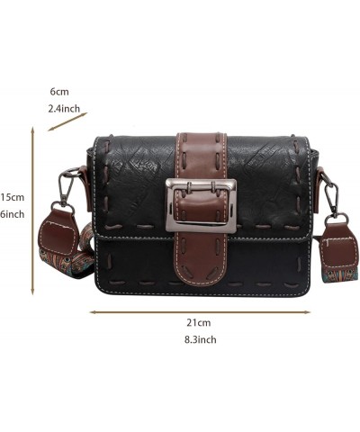 Crossbody Purse for Women Trendy Vintage PU Leather Handbag Boho Wide Strap Shoulder Bag with Adjustable Strap Redbrown $23.3...