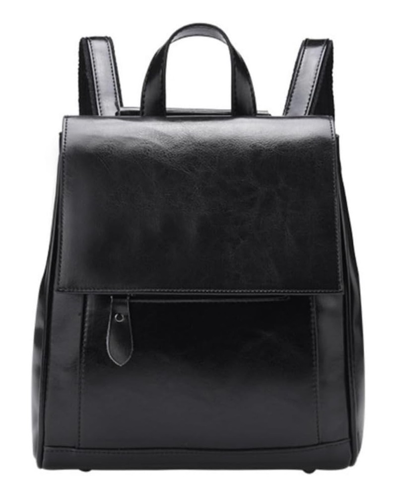 Small Retro Backpack for Women Genuine Leather Purse Multi-functional Fashion Daypack Shoulder Bag Office Black $39.97 Backpacks