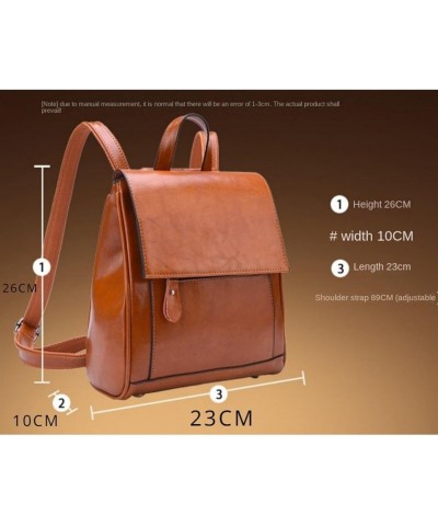 Small Retro Backpack for Women Genuine Leather Purse Multi-functional Fashion Daypack Shoulder Bag Office Black $39.97 Backpacks