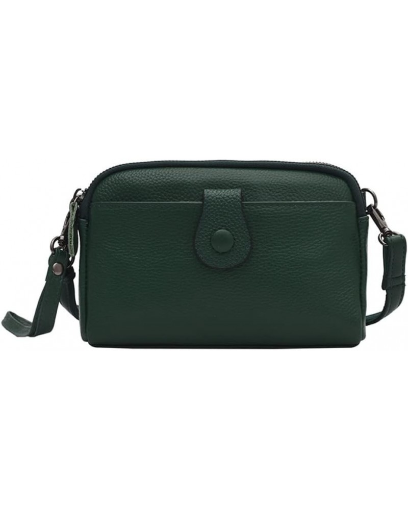 Genuine Leather Crossbody Bag for Women Small Size Handbag Mobile Phone Cluth Purse Green $26.37 Totes