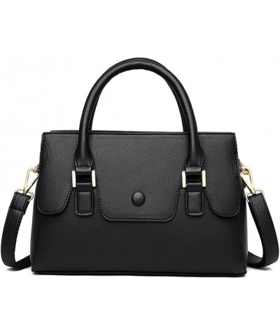 Handbags for Women Top Handle Handbag Vegan Leather Satchel Black $33.26 Totes