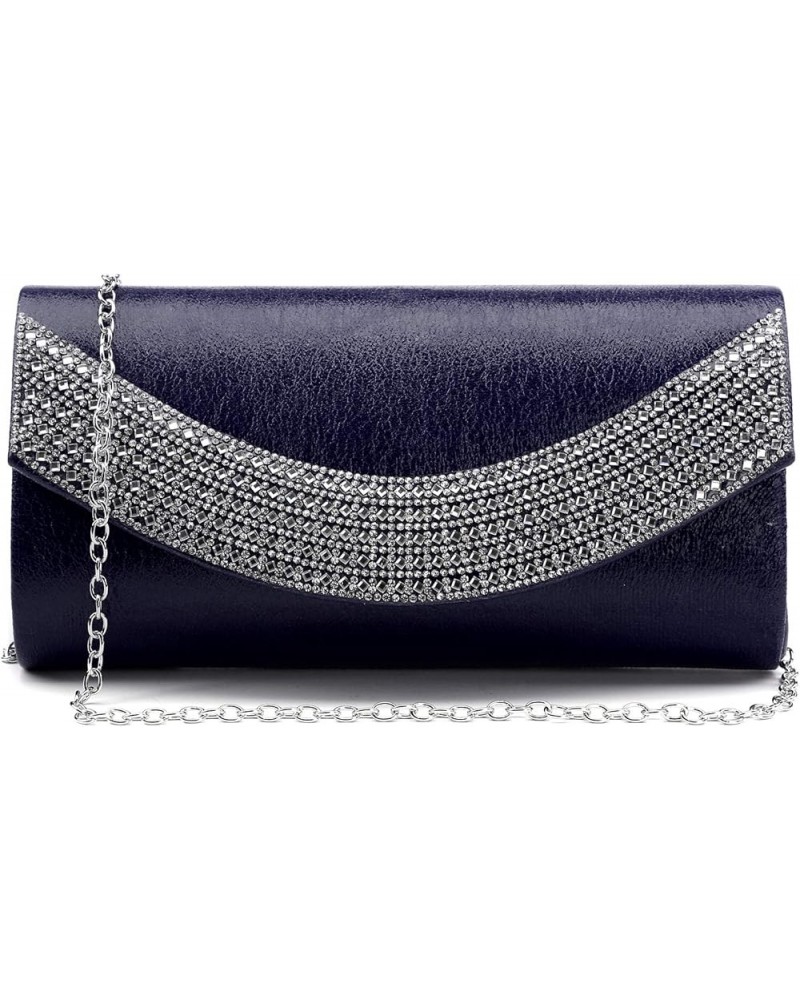 Womens Clutch Purses Rhinestone Evening Bags Formal Wedding Party Purse Prom Handbags (Navy) Navy $19.34 Evening Bags