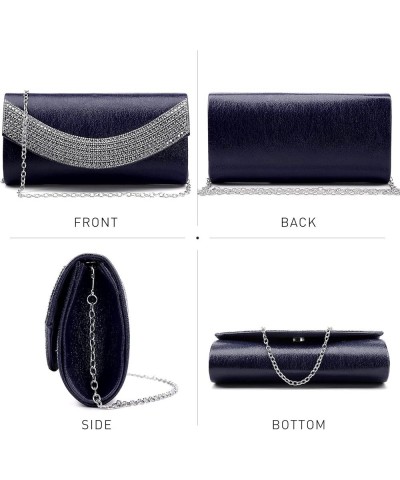 Womens Clutch Purses Rhinestone Evening Bags Formal Wedding Party Purse Prom Handbags (Navy) Navy $19.34 Evening Bags