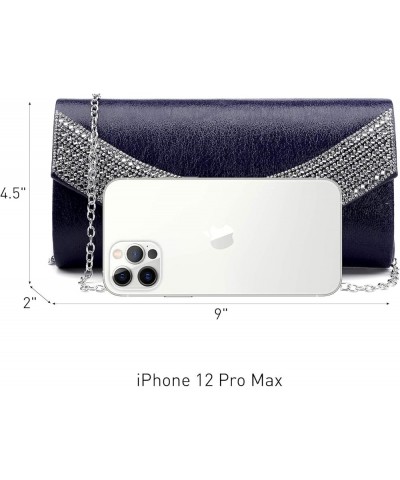 Womens Clutch Purses Rhinestone Evening Bags Formal Wedding Party Purse Prom Handbags (Navy) Navy $19.34 Evening Bags