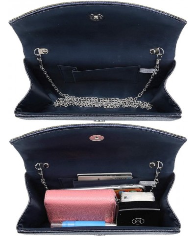 Womens Clutch Purses Rhinestone Evening Bags Formal Wedding Party Purse Prom Handbags (Navy) Navy $19.34 Evening Bags