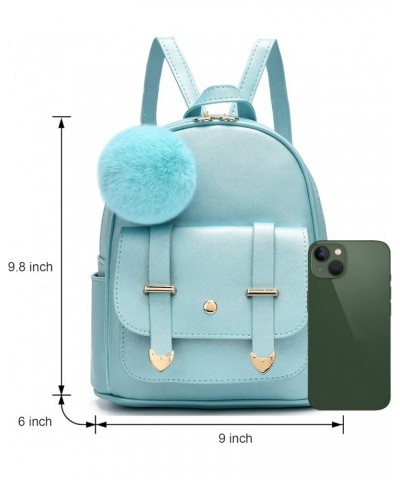 Girls Fashion Backpack Mini Backpack Purse for Women Teenage Girls Purses PU Leather Pompom Backpack Shoulder Bag Orange $11....