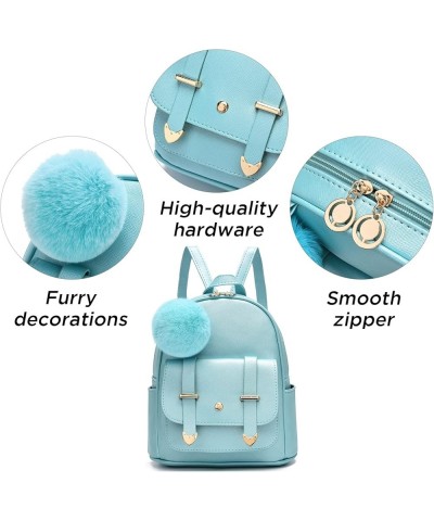 Girls Fashion Backpack Mini Backpack Purse for Women Teenage Girls Purses PU Leather Pompom Backpack Shoulder Bag Orange $11....