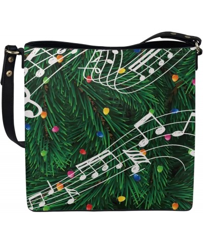 Retro Hobo Bag for Women Tote Shoulder Satchel Crossbody Bag Xmas Holly Music Notes $20.68 Hobo Bags