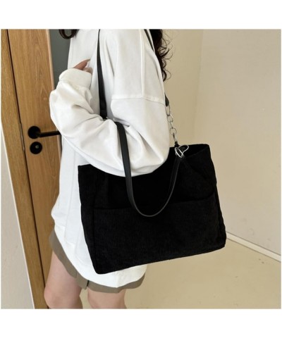 Fashion Armpit Bag Large Capacity Shoulder Bag for Girl Women Trendy Corduroy Handbag Shopping Bag Underarm Bag Tote Bag Blac...