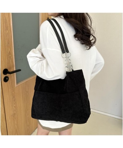 Fashion Armpit Bag Large Capacity Shoulder Bag for Girl Women Trendy Corduroy Handbag Shopping Bag Underarm Bag Tote Bag Blac...