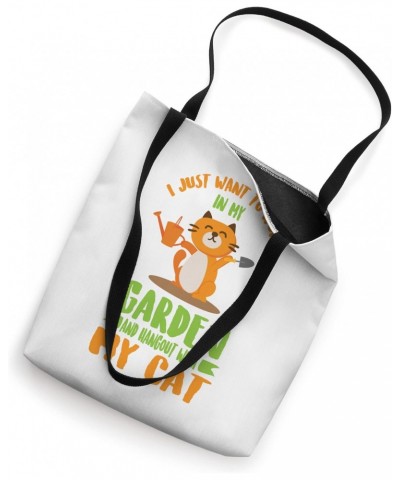 Work In Garden Hangout With My Cat Funny Gardening Gardeners Tote Bag $9.44 Totes