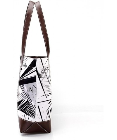 Tote Bag, Large Tote Bags for Women, Women's Tote Handbags, Modern Black White Geometric Ethnic Tribal, Totes for Women Desig...