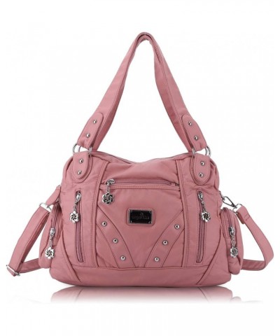 Roomy Fashion Hobo Womens Handbags Ladies Purses Satchel Shoulder Bags Tote Washed Leather Bag Pink $26.21 Totes