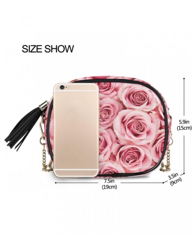 Women's Pink Rose Flower Crossbody Bag Fashion Purses Bag Cross Body Bag Shoulder Handbag with Adjustable Chain Strap $10.08 ...