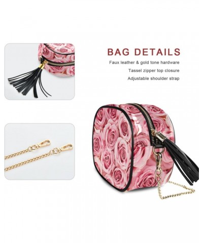 Women's Pink Rose Flower Crossbody Bag Fashion Purses Bag Cross Body Bag Shoulder Handbag with Adjustable Chain Strap $10.08 ...